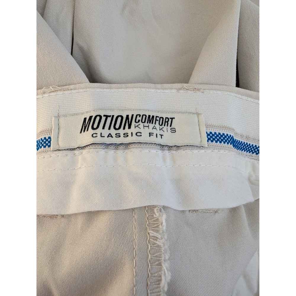 Lee Mens Motion Comfort Khaki Pleated Pants 46x32 Big & Tall Beige NWT 2014639 - Picture 11 of 15